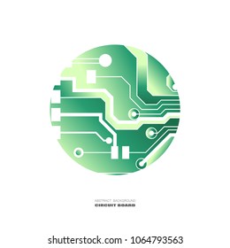 Vector circuit board illustration. Abstract technology. Microchip background.