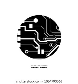 Vector circuit board illustration. Abstract technology. Microchip background.