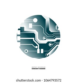 Vector circuit board illustration. Abstract technology. Microchip background.