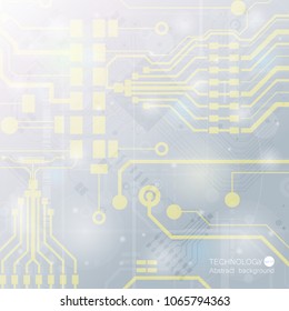 Vector circuit board illustration. Abstract technology.