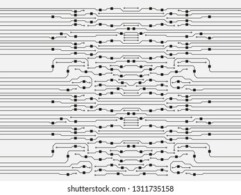 Vector circuit board illustration. Abstract circuit board background