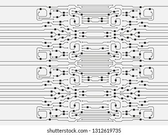 Vector circuit board illustration. Abstract circuit board background