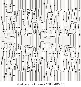 Vector circuit board illustration. Abstract circuit board background