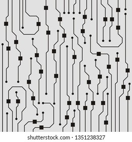 Vector circuit board illustration. Abstract circuit board background