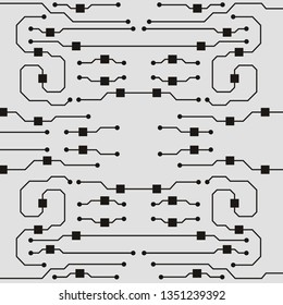 Vector circuit board illustration. Abstract circuit board background