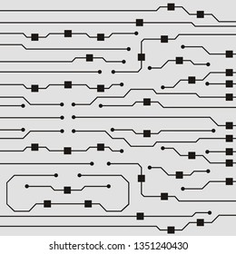 Vector circuit board illustration. Abstract circuit board background