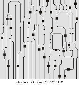 Vector circuit board illustration. Abstract circuit board background