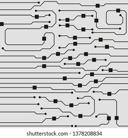 Vector circuit board illustration. Abstract circuit board background