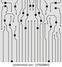 Vector circuit board illustration. Abstract circuit board background