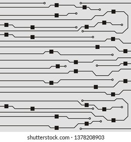 Vector circuit board illustration. Abstract circuit board background