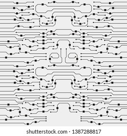 Vector circuit board illustration. Abstract circuit board background