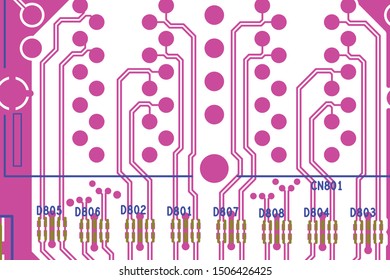 Vector circuit board illustration. Abstract technology.