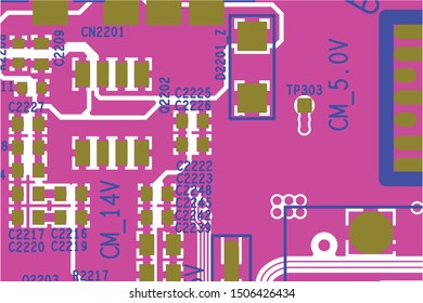 Vector circuit board illustration. Abstract technology.