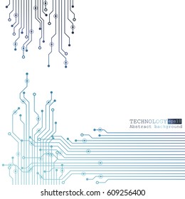 Vector circuit board illustration. Abstract technology