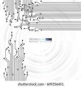 Vector circuit board illustration. Abstract technology