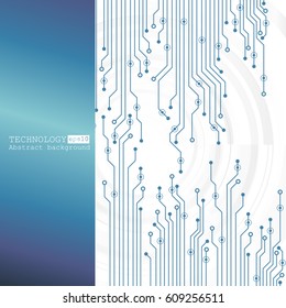Vector circuit board illustration. Abstract technology