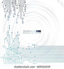 Vector circuit board illustration. Abstract technology