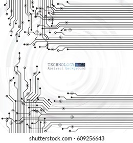 Vector circuit board illustration. Abstract technology