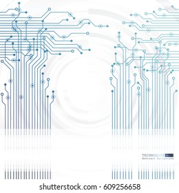 Vector circuit board illustration. Abstract technology
