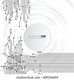Vector circuit board illustration. Abstract technology