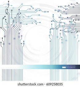 Vector circuit board illustration. Abstract technology