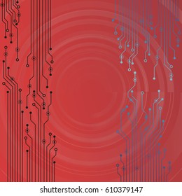 Vector circuit board illustration. Abstract technology