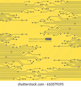 Vector circuit board illustration. Abstract technology