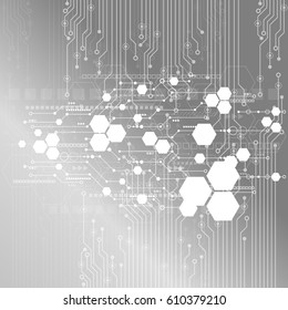 Vector circuit board illustration. Abstract technology