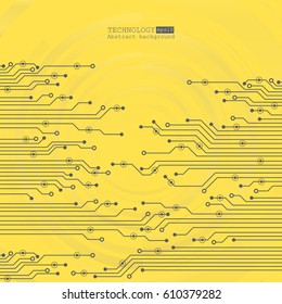 Vector circuit board illustration. Abstract technology