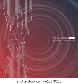 Vector circuit board illustration. Abstract technology