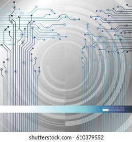 Vector circuit board illustration. Abstract technology