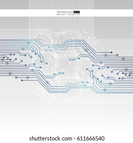 Vector circuit board illustration. Abstract technology