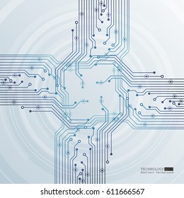 Vector circuit board illustration. Abstract technology