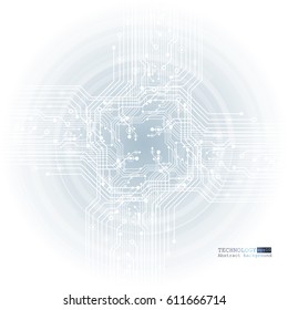 Vector circuit board illustration. Abstract technology