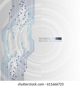 Vector circuit board illustration. Abstract technology