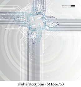 Vector circuit board illustration. Abstract technology