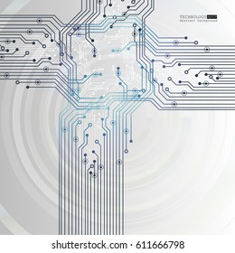 Vector circuit board illustration. Abstract technology
