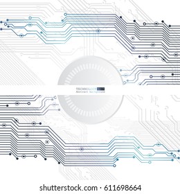Vector circuit board illustration. Abstract technology
