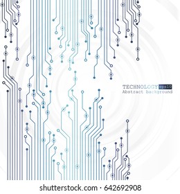 Vector circuit board illustration. Abstract technology