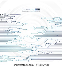 Vector circuit board illustration. Abstract technology