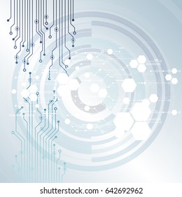 Vector circuit board illustration. Abstract technology