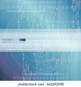 Vector circuit board illustration. Abstract technology