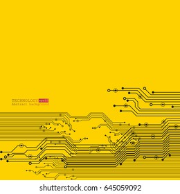 Vector circuit board illustration. Abstract technology