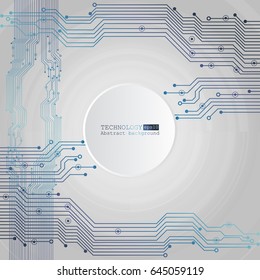 Vector circuit board illustration. Abstract technology