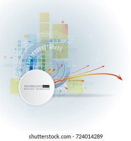 Vector circuit board illustration. Abstract technology