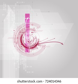 Vector circuit board illustration. Abstract technology