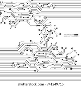 Vector circuit board illustration. Abstract technology