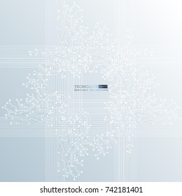 Vector circuit board illustration. Abstract technology
