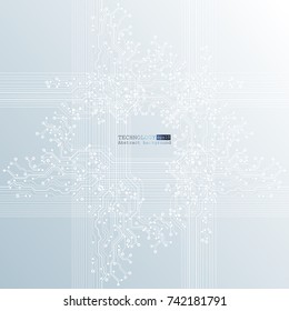 Vector circuit board illustration. Abstract technology