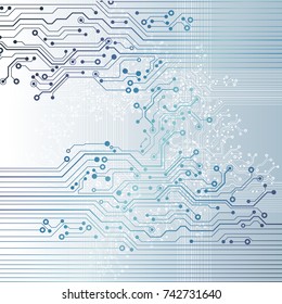 Vector circuit board illustration. Abstract technology